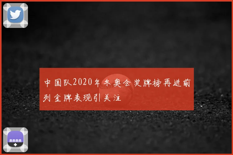 中国队2020年冬奥会奖牌榜再进前列金牌表现引关注